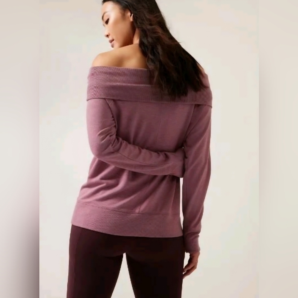 NWT Athleta Studio Barre Sweatshirt, Womens Medium Petite - Picture 2 of 4